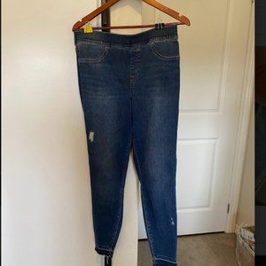 Distressed Ankle Skinny Jeans, Medium Wash
